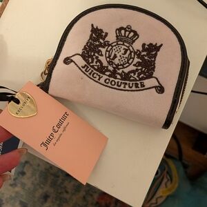 Juicy Couture Light Pink/Cream and Brown Wallet W. Compact Mirror